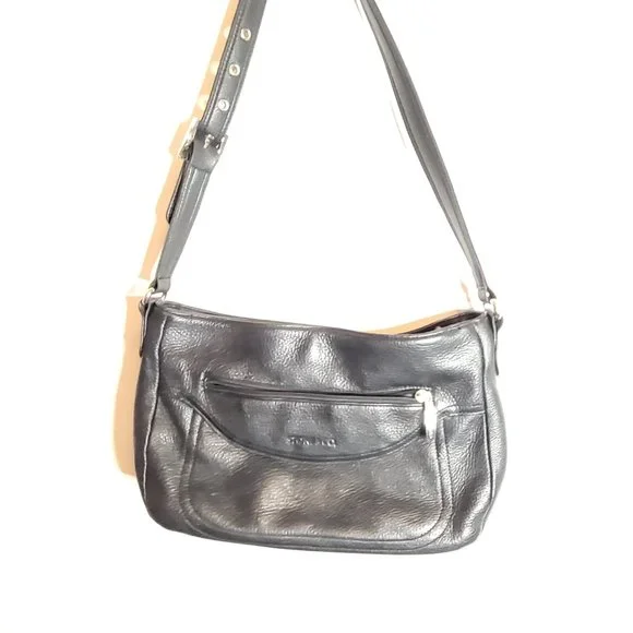 Stone Bags Stone Co All Leather Black Purse Wide